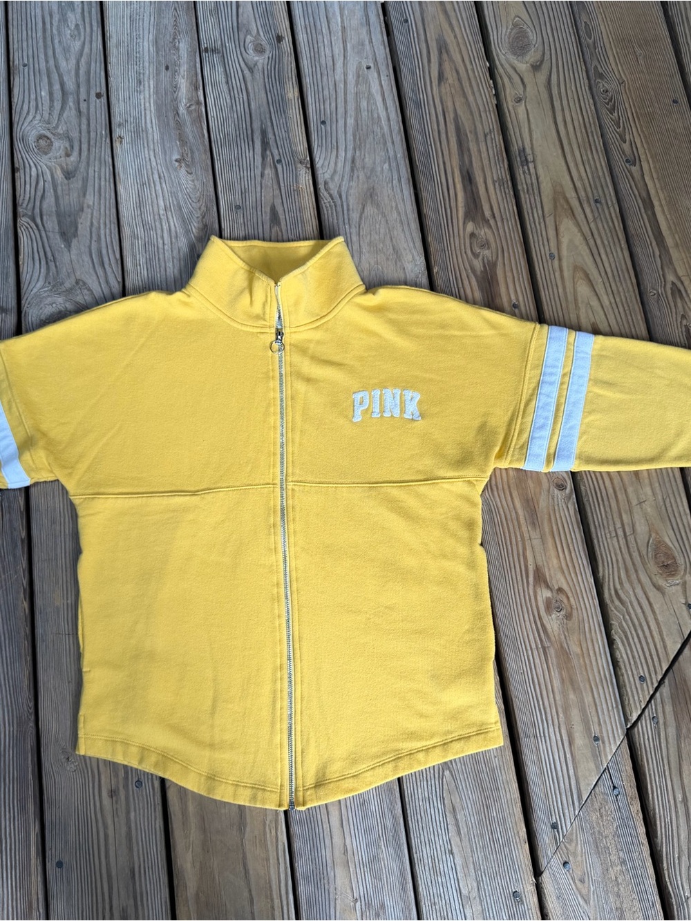 Victoria’s Secret PINK Yellow Varsity Full Zip Jacket XS